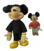 A pair of vintage Mickey Mouse soft toys, to include foam and cloth examples.
