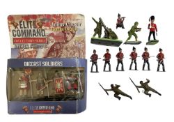 A mixed lot of various die-cast soldiers, to include: - A boxed set of Roman Centurions with
