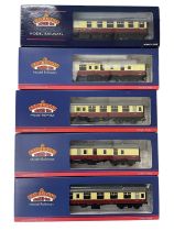 A mixed lot of boxed crimson and cream Bachmann 00 gauge corridors, to include: - 39-105 BR MK1