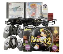 A 1999 Rayman: The Great Escape limited edition Playstation console. To include: - 2 controllers - 3