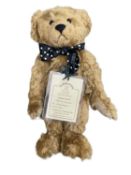 A limited edition Teddystyle bear, 'Christopher', number 10/25. Hand crafter by Janet Clark.