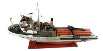 A large remote controlled cargo ship, length approximately 110cm