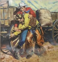 Jordi Penalva (born 1927) - Gouache - Buck Jones (Cowboy Picture Library No 306) 28cm x 26cm