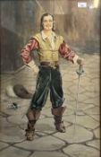 George Cattermole (20th Century) - Watercolour - D’Artagnan (Thriller Comics Library No 70) 67cm x