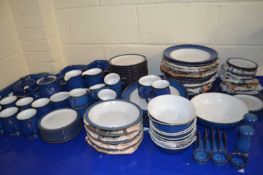 Large quantity of blue Denby table wares