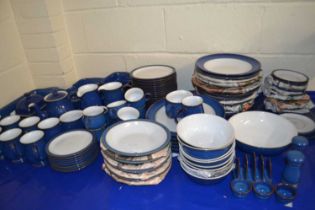 Large quantity of blue Denby table wares