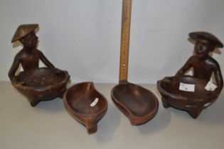 Mixed Lot: four Asian hardwood bowls