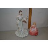 Coalport figurine Clementine and a further Royal Doulton figurine Rose