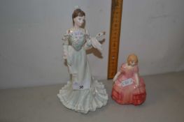 Coalport figurine Clementine and a further Royal Doulton figurine Rose