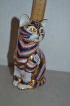 Royal Crown Derby paperweight modelled as a tabby cat