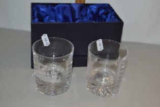 Pair of Whisky tumblers marked Dad