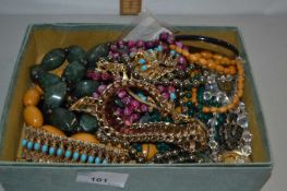 Box of various assorted costume jewellery