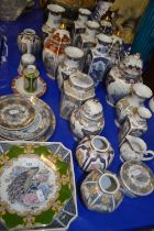 Collection of modern Oriental vases, covered jars and similar plates and pin trays