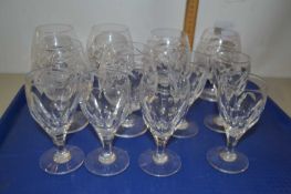 Group of Royal Brierly glass wares including six brandy glasses and six sherry glasses