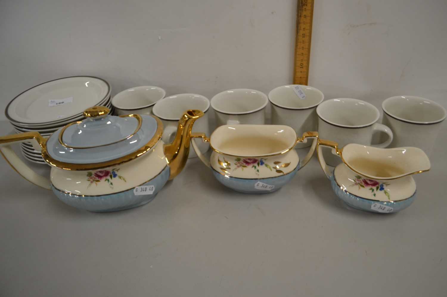 Quantity of Royal Doulton Ting table wares together with a Gibsons three piece tea set