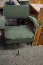 Metal framed industrial style office chair for re-upholstery
