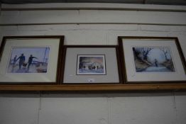 Patrick Durrant, a collection of three framed coloured prints