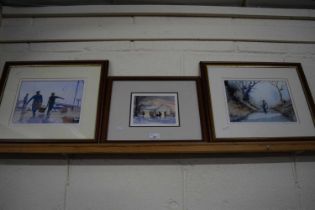 Patrick Durrant, a collection of three framed coloured prints