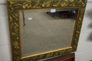 Modern bevelled wall mirror in gilt finish frame