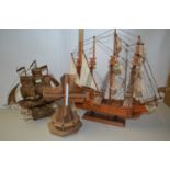 Mixed Lot: Model windmill and two model boats