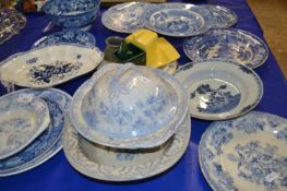 Mixed Lot: Various blue and white china wares to include an 18th Century Chinese porcelain bowl (