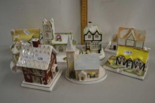 Collection of Coalport model cottages and buildings