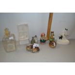 Mixed Lot: Beatrix Potter figures, various cat ornaments, small vester stand and other items