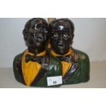 Pottery figure of two jazz singers