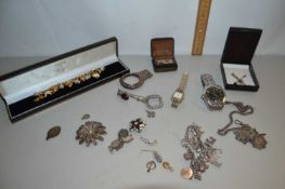 Mixed Lot: Various assorted costume jewellery, gents wristwatch etc