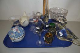 Mixed Lot: Various drinking glasses, glass birds etc