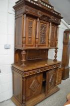 Large late 19th Century continental sideboard with carved decoration