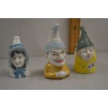 Three Royal Worcester candle snuffers, Mr & Mrs Caudle and Mr Punch (3)