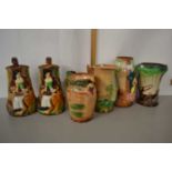 Group of six Burleigh ware figural jugs to include Old Feeding Time, Sally in our Alley, The Runaway