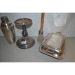Mixed Lot: Silver plated cocktail shaker and other items