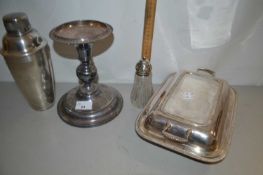 Mixed Lot: Silver plated cocktail shaker and other items