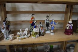 Mixed Lot: British and continental figures to include Coalport figurine, a Worcester model of a