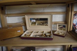 Three jewellery boxes and assorted costume jewellery