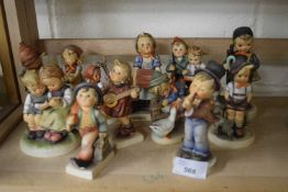 Collection of Goebal/Hummel figures of children