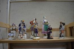 Eight various porcelain figurines