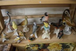 Collection of various assorted porcelain model birds to include a range of Karl Ens, Royal Worcester