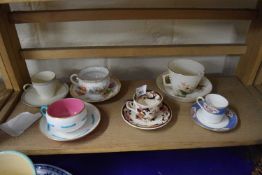 Mixed Lot: Various decorative cups and saucers to include Masons