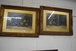 Two still lifes of fruit, signed G Chester in gilt frames