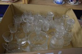 Mixed Lot: Various sherry glasses, spirit decanters etc