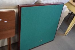 Square green baize top card table with collapsible legs
