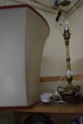 Brass stirrup type table lamp