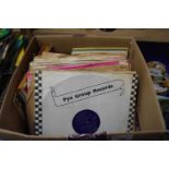 Box of various assorted 78 rpm records and singles