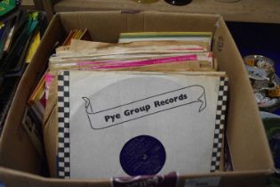 Box of various assorted 78 rpm records and singles