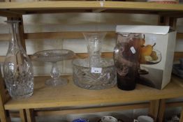 Mixed Lot: Various glass vases, tazza etc