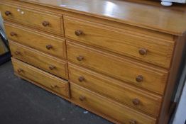 Pine chest of eight drawers, approx 149cm wide