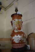 Kutani vase remodelled as a table lamp
